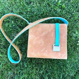 Soul Carrier Brown Turquoise Leather CrossBody bag